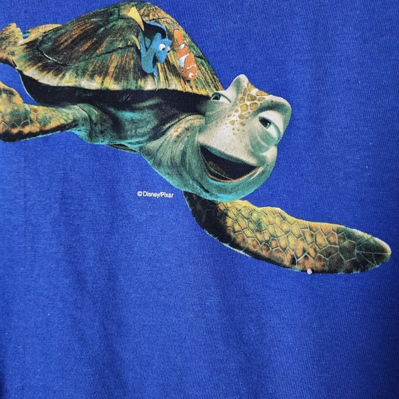FINDING NEMO x VINTAGE y2k Promo Tee DVD VHS Graphic tee Crush‎ Turtle blue XL - Picture 6 of 7